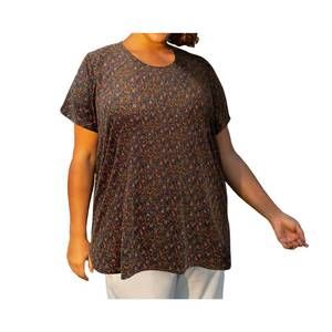 NEW ON THE PLUS SIDE printed scoop neck short sleeve taylor tunic - plus size in